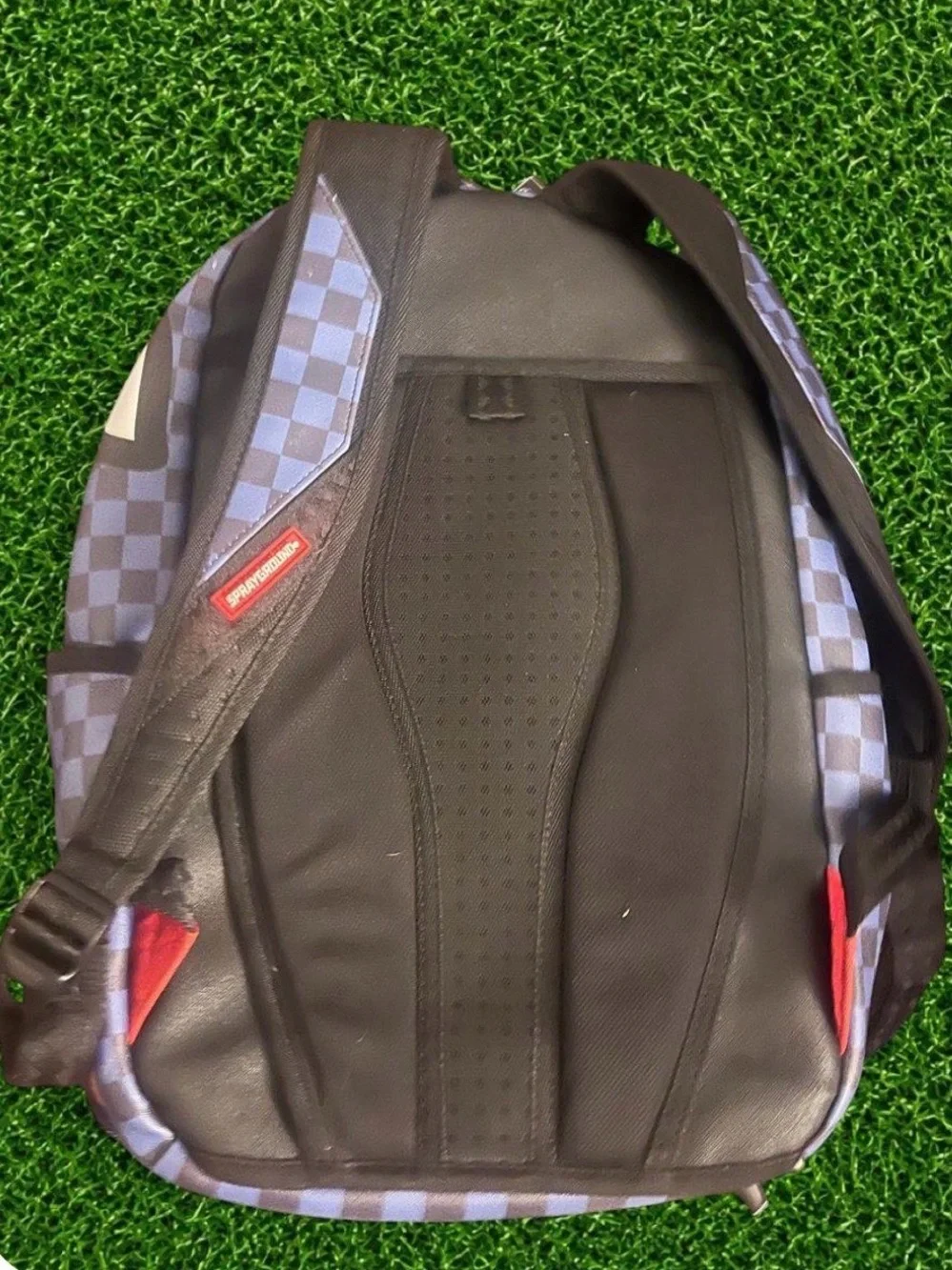 Blue and Black Sprayground Shark Backpack